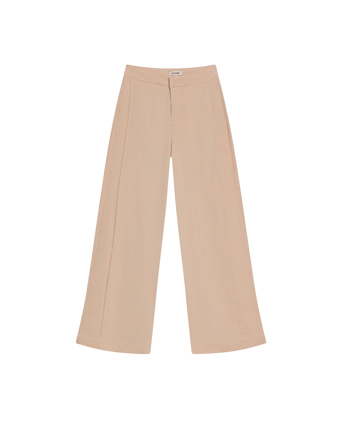 Women's Vertical Cut Wide Leg Pants High Rise in Viscose-Rayon Blend, Evening - 1