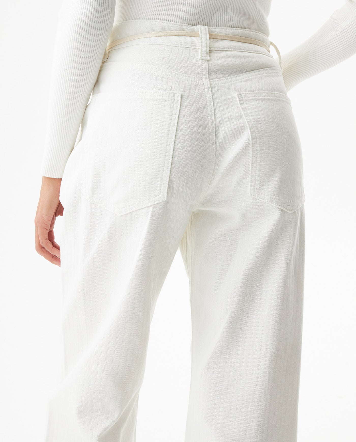 Women's Stone Belt Balloon Mid Rise Pants in Cotton Stretch Blend, Tidemark - 6