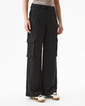 Women's Wide Fit Mid Rise Cargo Pants in Polyester Bayside