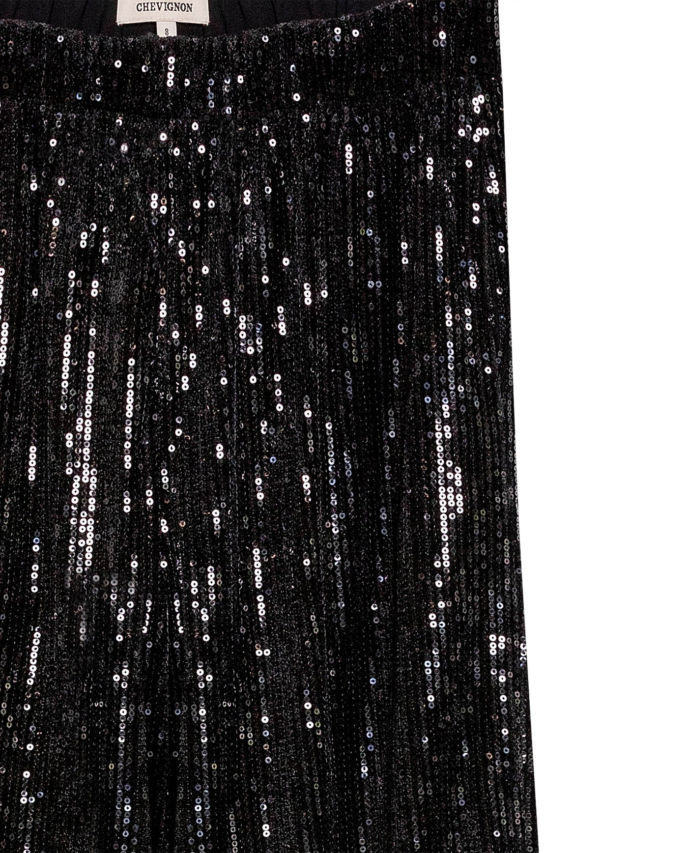 Women's Sequined Flare Mid Rise Pants in Polyester Stretch Blend, Ceremony - 7