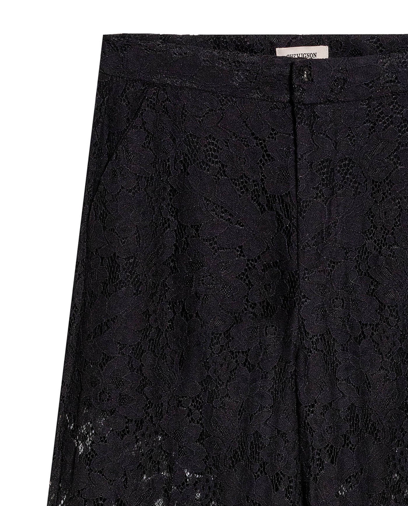 Women's Embroidered Effect High Rise Straight Fit Pants in Cotton-Polyamide Blend, Ballroom - 7