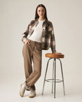 Women's Straight Fit Pant - Brown