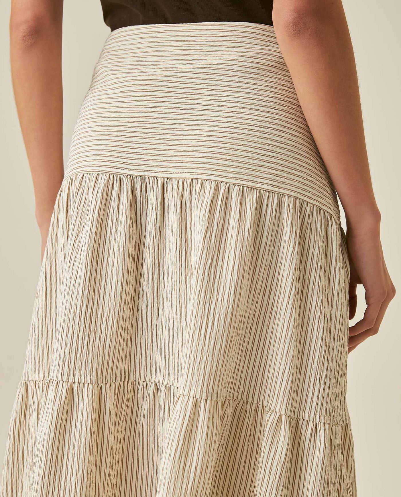 Womens Striped Tiered Maxi Skirt - Yellow 63_741H700_AMA120815_7