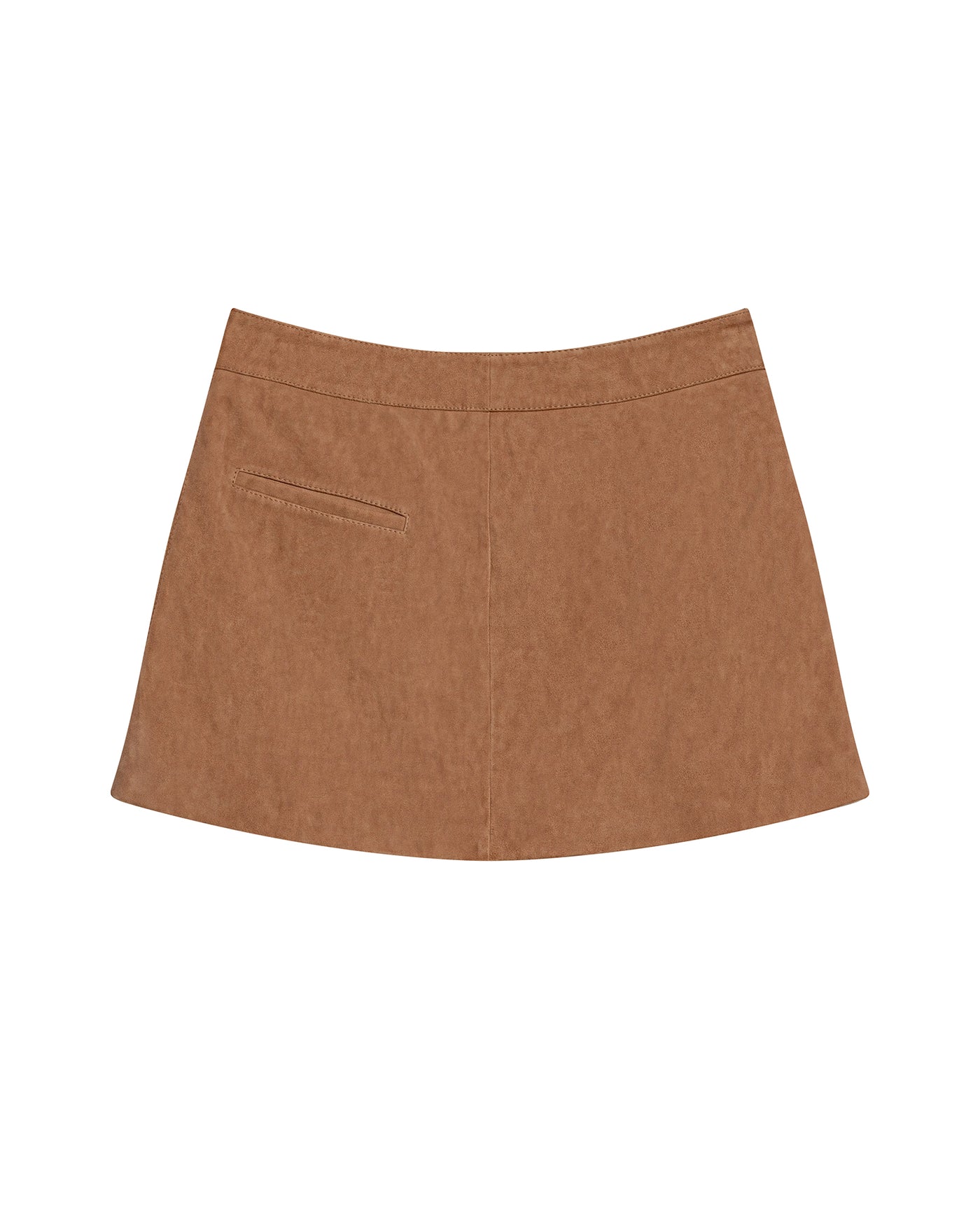 Womens Suede Leather Mini Skirt - Brown 63_747H750_CAF181421_3