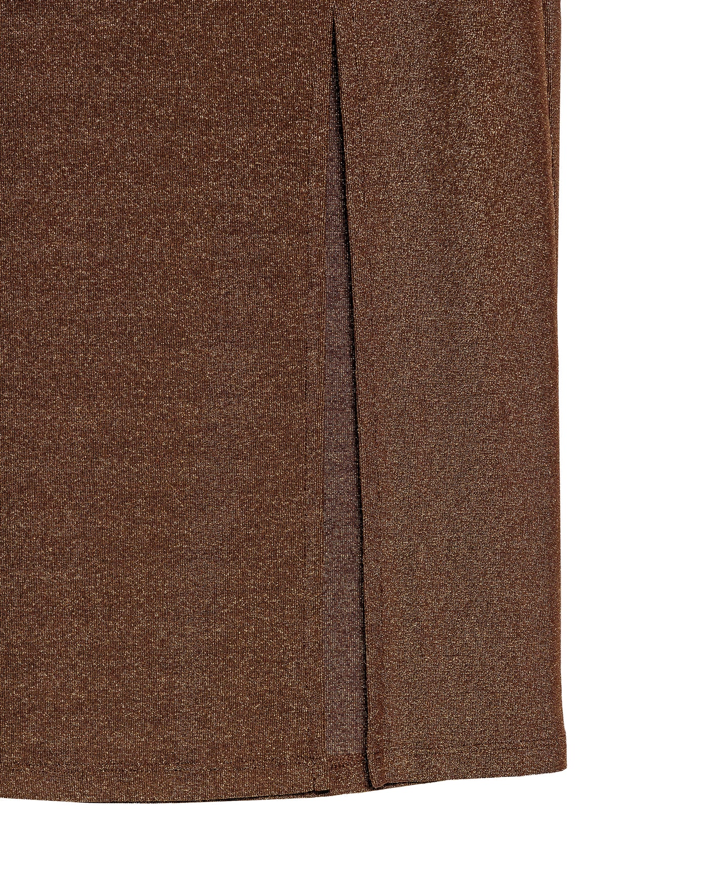 Women's Side Slit Shiny Midi Skirt in Nylon-Modal Stretch Blend, Sparkle - 7