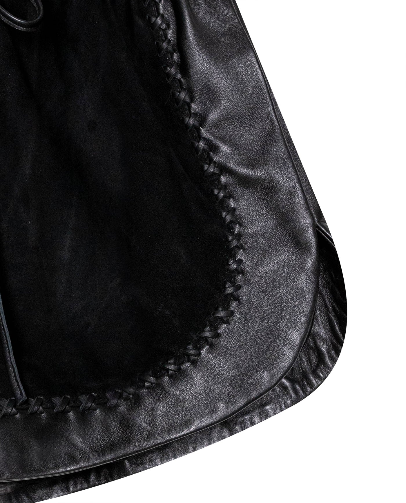 Womens Sheepskin Leather Shorts - Special Collection - Black 63_757H501_NEG194007_8