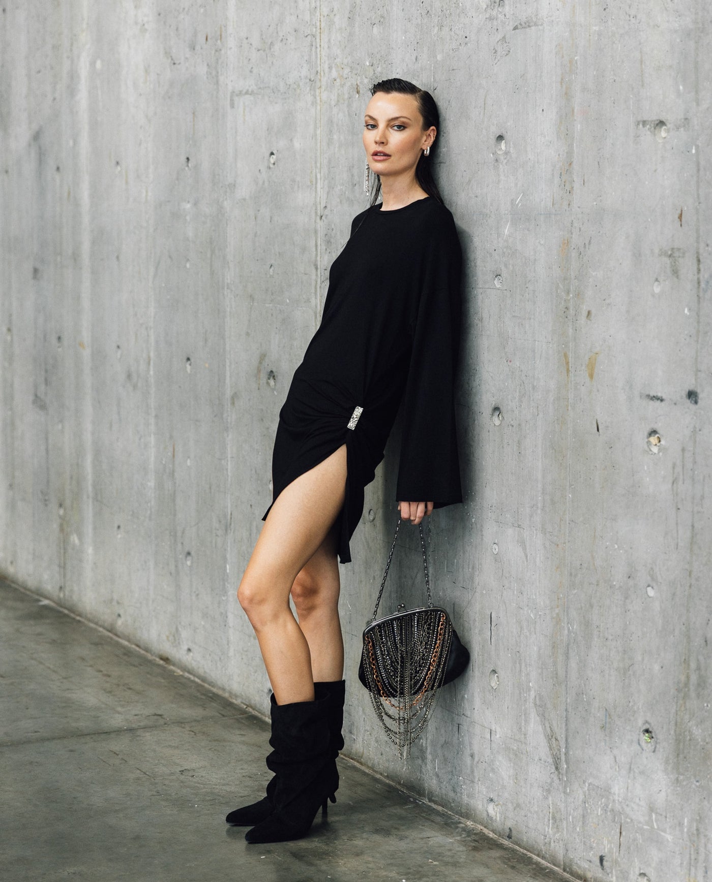 Womens Oversized Mini Dress - Special Collection - Black 63_774H503_NEG194007_8