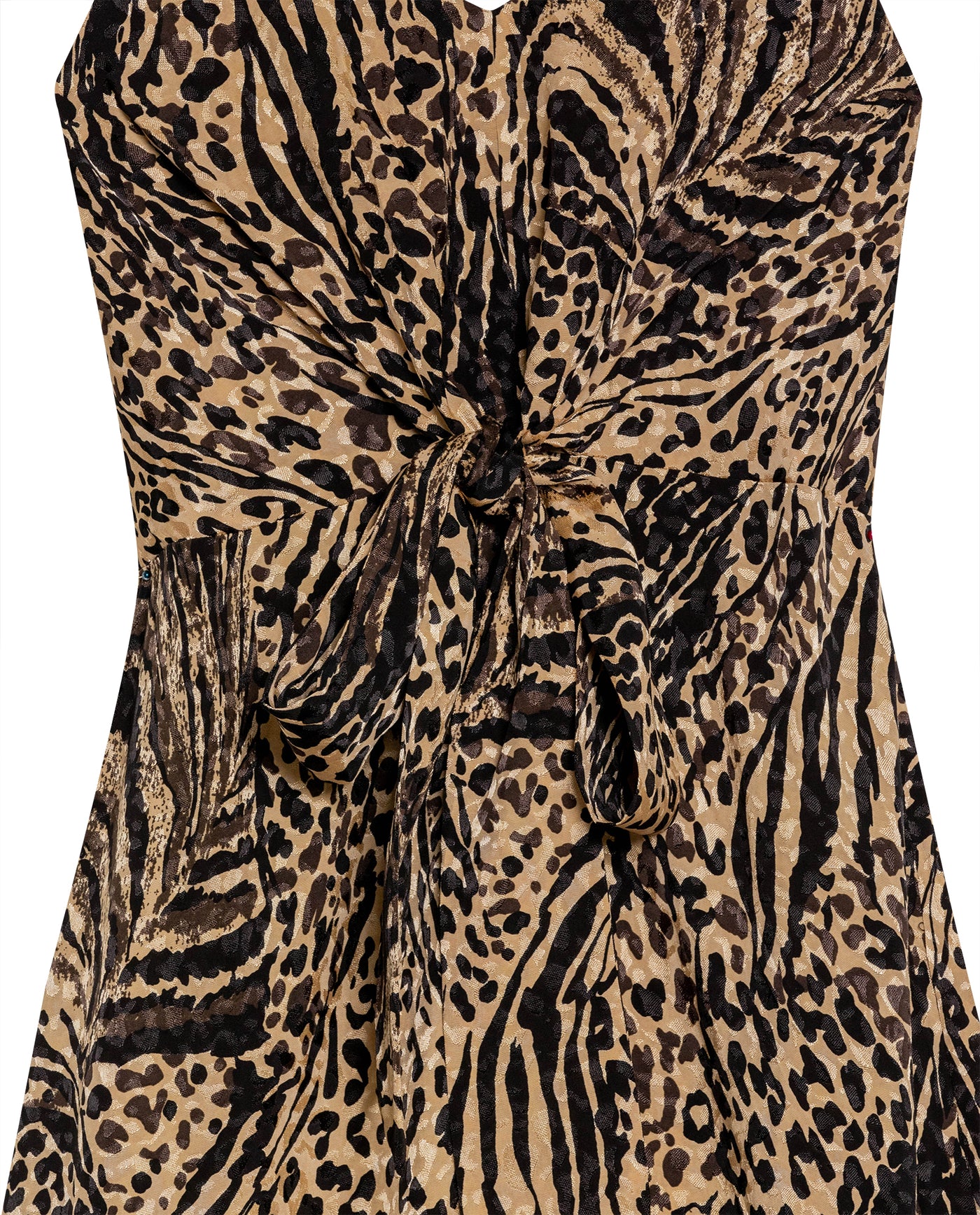 Women's Animal Print Cross-Strap Wide Maxi Dress in Viscose-Rayon Blend, Nightfall - 7
