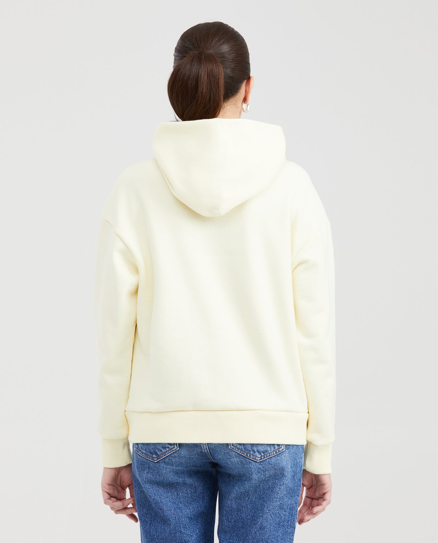 Women's Loose Fit Hoodie with Heat-Applied Studs in Cotton-Polyester Fleece - 4