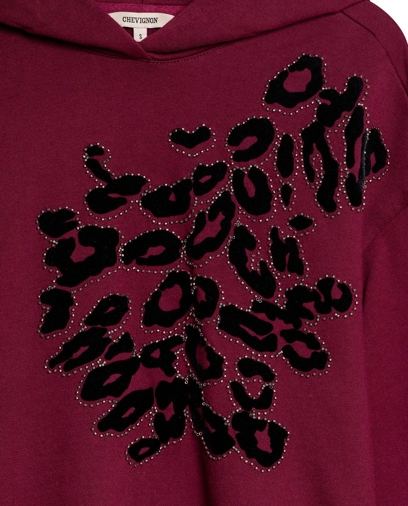 Womens Sweatshirt Hoodie Style Loose Fit Cotton Blend Animal Print Flock - Red 63_781H005_ROJ191522_8