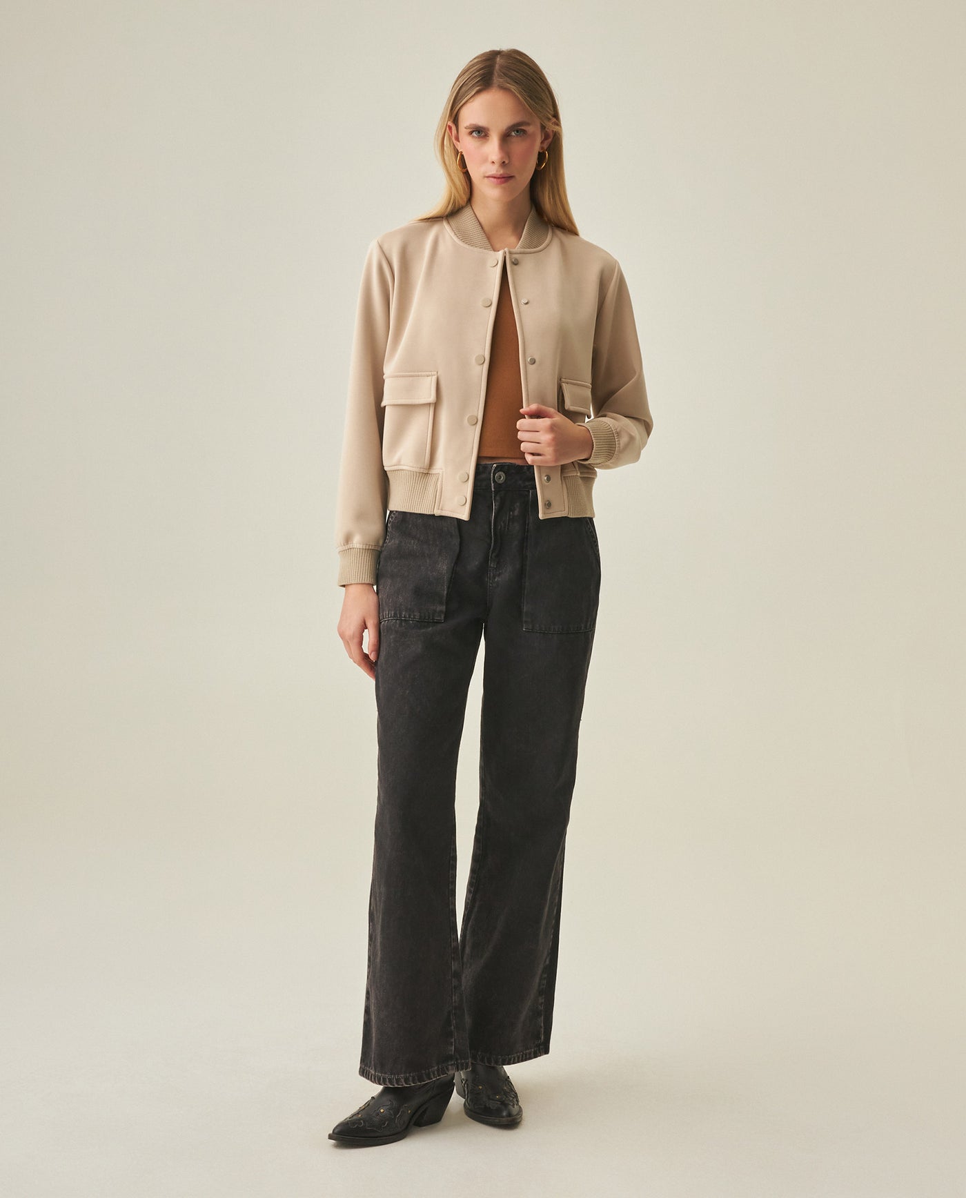 Women´s Bomber Sweater - Beige 63_782H005_BEI161102_7