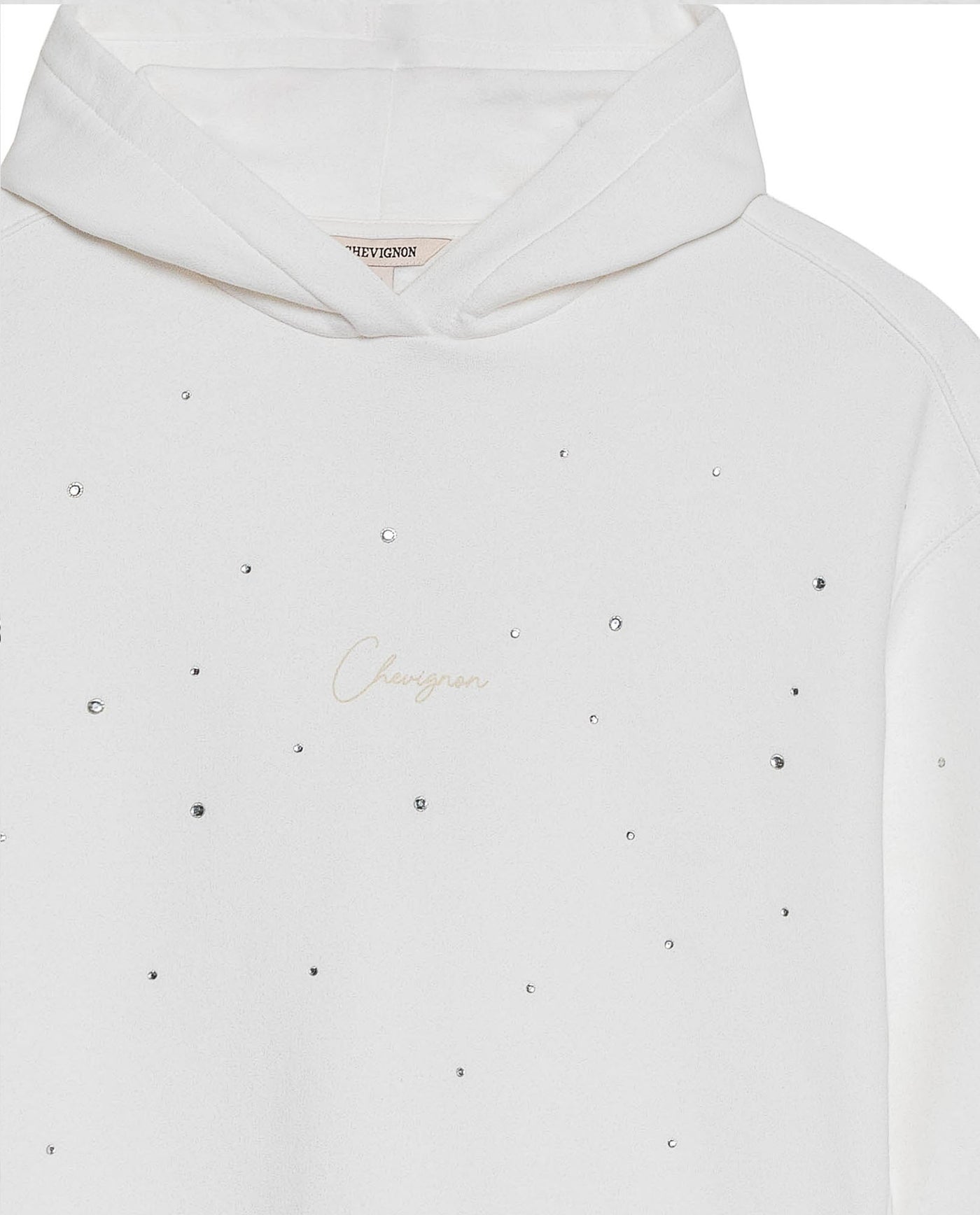 Women's Stone Accent Hooded Sweatshirt in Cotton-Polyester Blend, Ceremony - 7