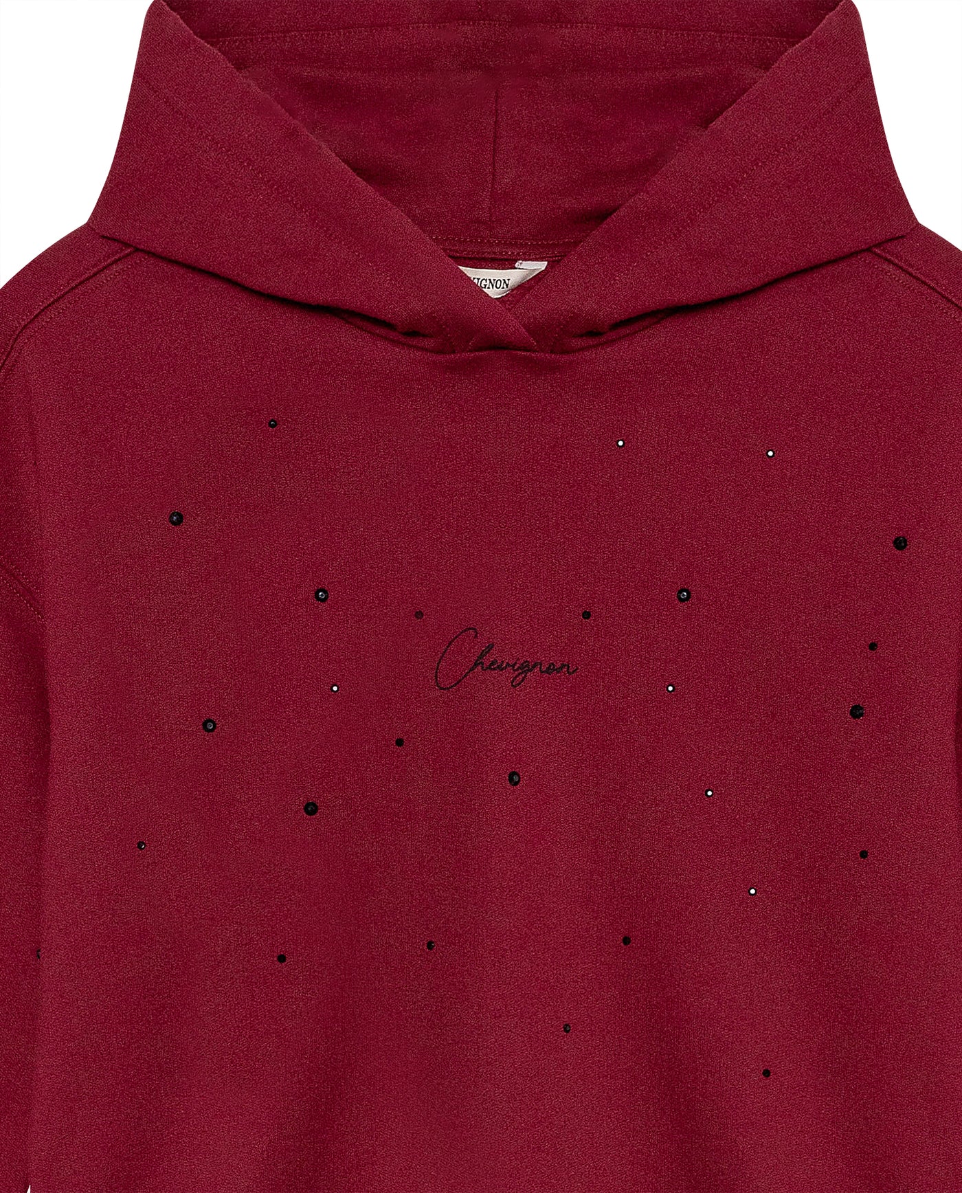 Women's Stone Accent Hooded Sweatshirt in Cotton-Polyester Blend, Ceremony - 7