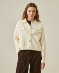 Women's Jacket Knit Cargo-Inspired Boxy Silhouette Viscose Blend - Raw