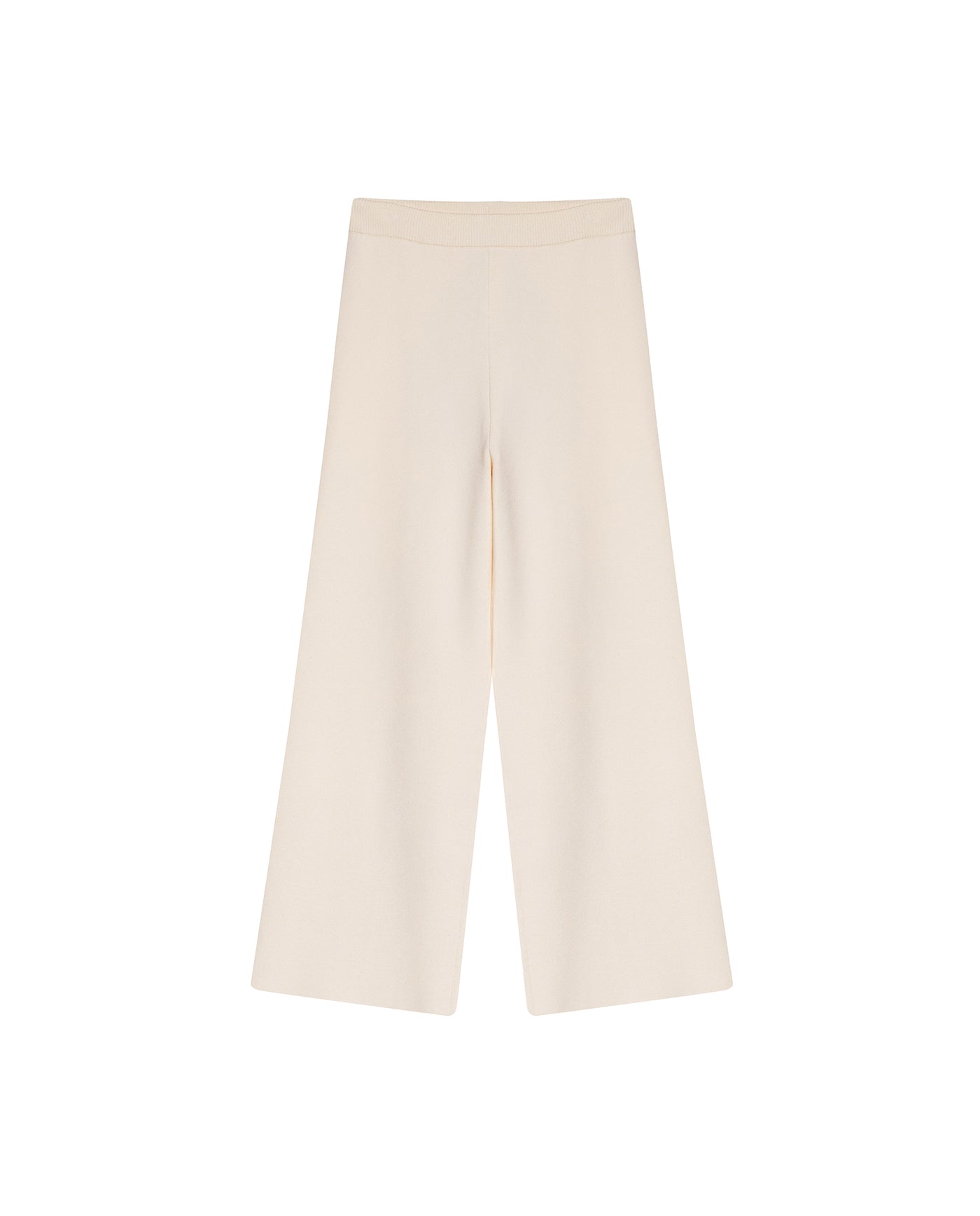 Womens Pants Knit Basic Wide Leg Crop Viscose Blend Set Two-Piece - Raw 63_791H014_CRU110103_3