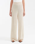 Women's High-Waisted Wide Leg Openwork Knit Pants in Modal - Matching Set Piece