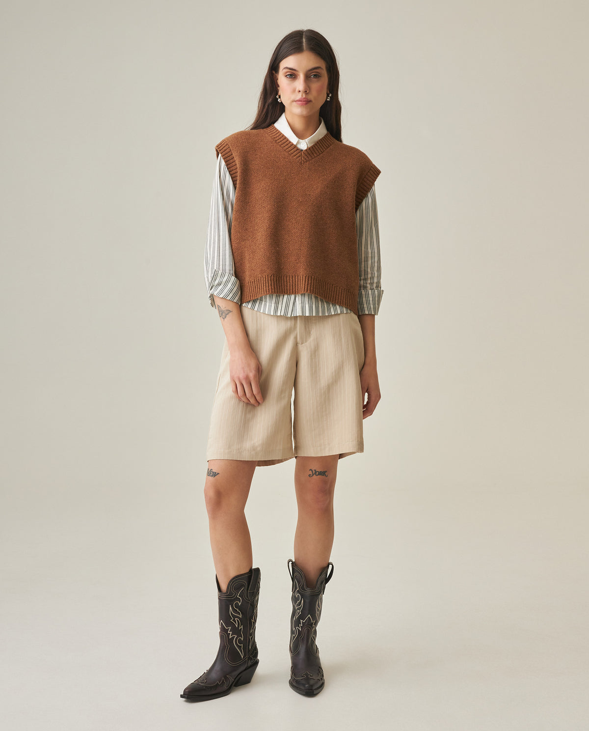 Women´s Knit Vest - Brown 63_792H001_CAF181024_0
