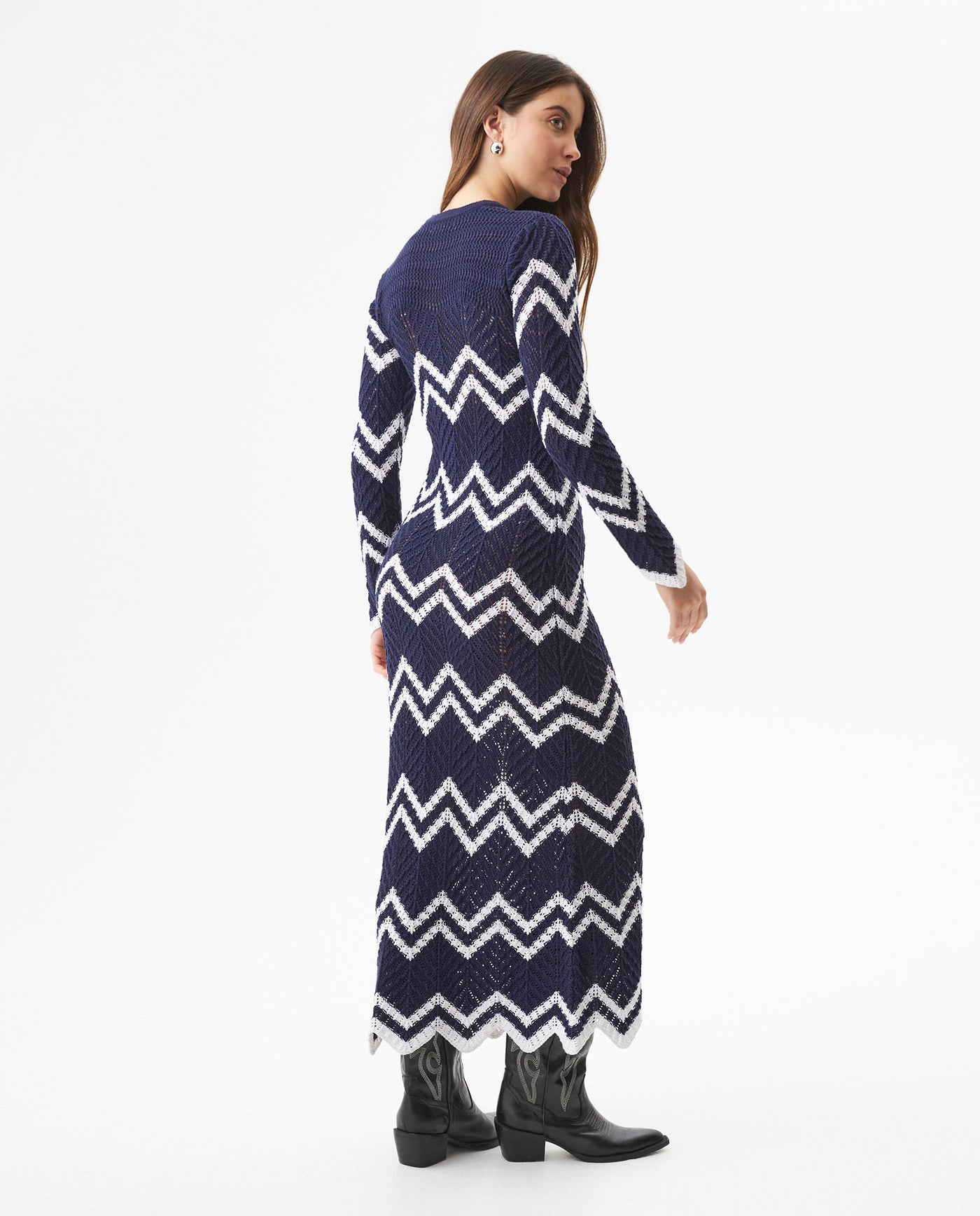 Women's Marine Inspired Crochet Dress, Horizon - 5