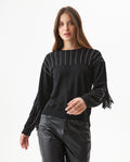 Women's Shiny Fringe Rock Sweater Majestic