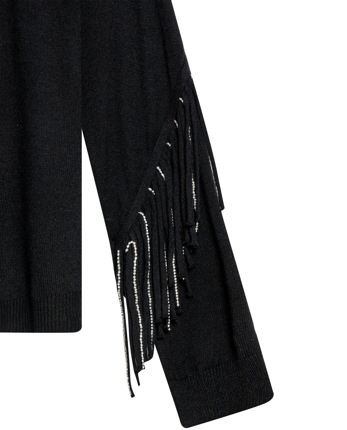 Women's Shiny Fringe Rock Sweater - Black 63_794G306_NEG194007_8