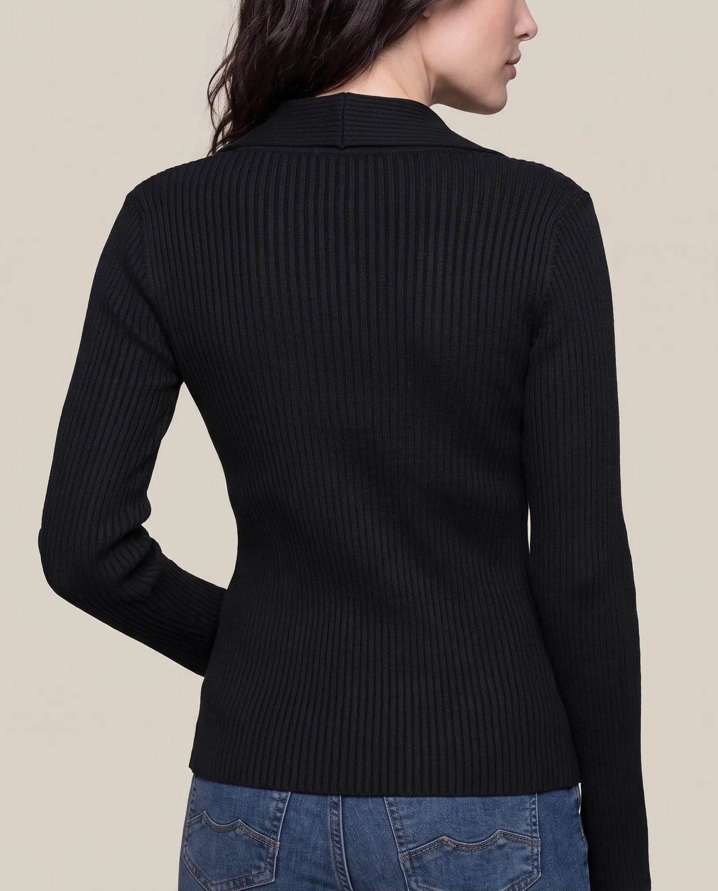 Women´s Slim V-Neck Top - Black 63_794G307_NEG194007_6