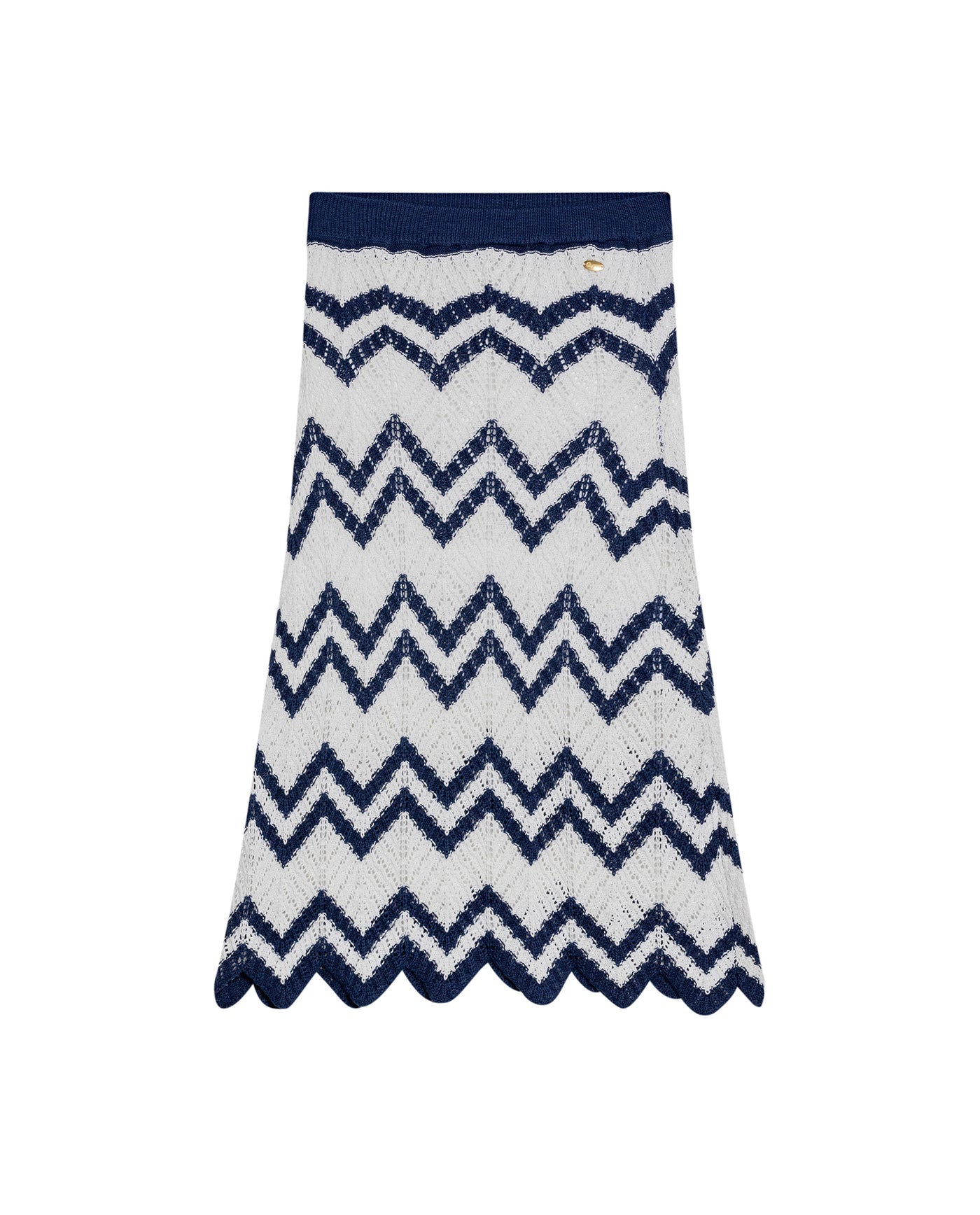Women's Artisanal Crochet 2-Piece Set Midi Skirt in Polyester-Cotton Blend, Twilight - 1