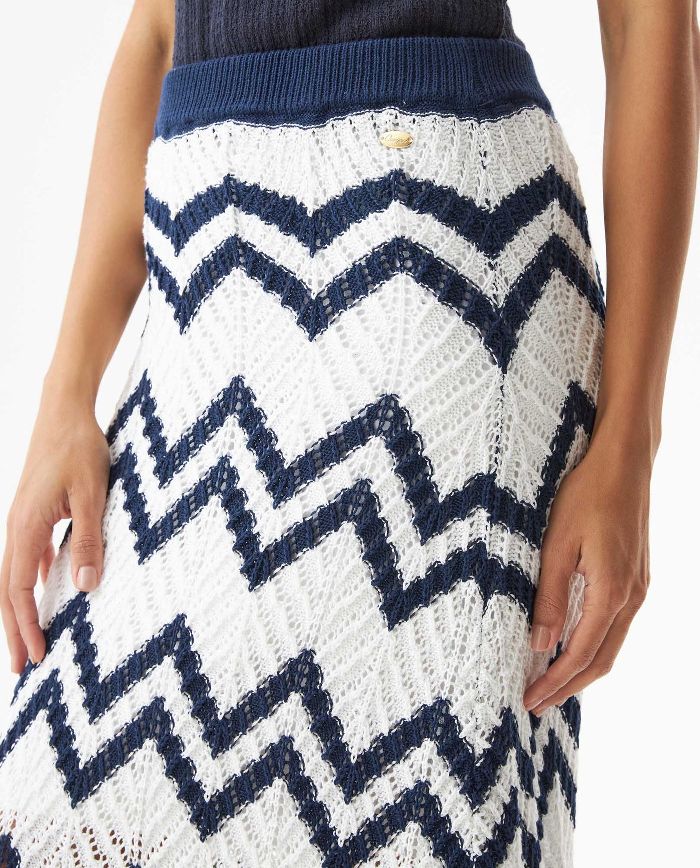 Women's Artisanal Crochet 2-Piece Set Midi Skirt in Polyester-Cotton Blend, Twilight - 4