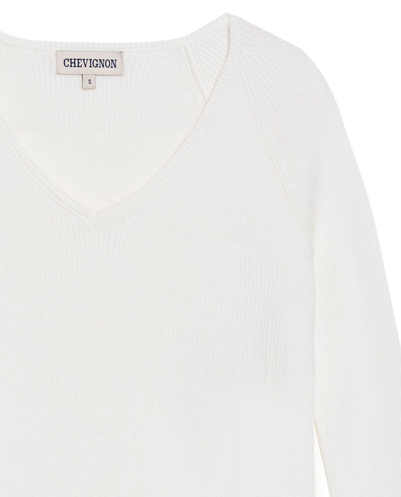 Women's Long Sleeve Heart-Shape V-Neck Knit Top, Compass - 7
