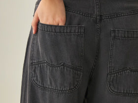 Women's Wide Leg Jeans - Black