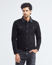 DENIM  TRUCKER JACKET IN BLACK