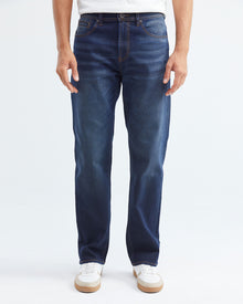 RELAXED FIT HIGH-RISE JEANS IN DARK WASH RL007