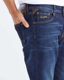 STRAIGHT FIT MID-RISE JEANS IN DARK WASH ST025