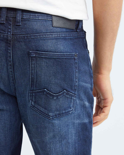 STRAIGHT FIT MID-RISE JEANS IN DARK WASH ST019