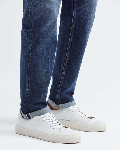 STRAIGHT FIT MID-RISE JEANS IN DARK WASH ST016