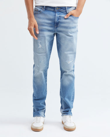 SLIM FIT MID-RISE JEANS IN LIGHT WASH