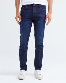 SLIM FIT MID-RISE JEANS IN DARK WASH SL008