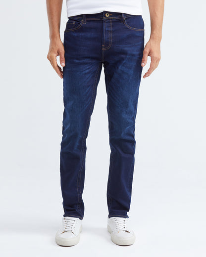 SLIM FIT MID-RISE JEANS IN DARK WASH SL008