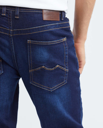 SLIM FIT MID-RISE JEANS IN DARK WASH SL008