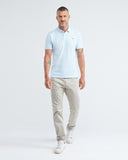 SLIM FIT STRETCH POLO IN PALE BLUE