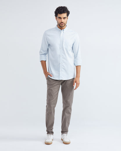 CLASSIC FIT POCKET SHIRT IN PALE BLUE