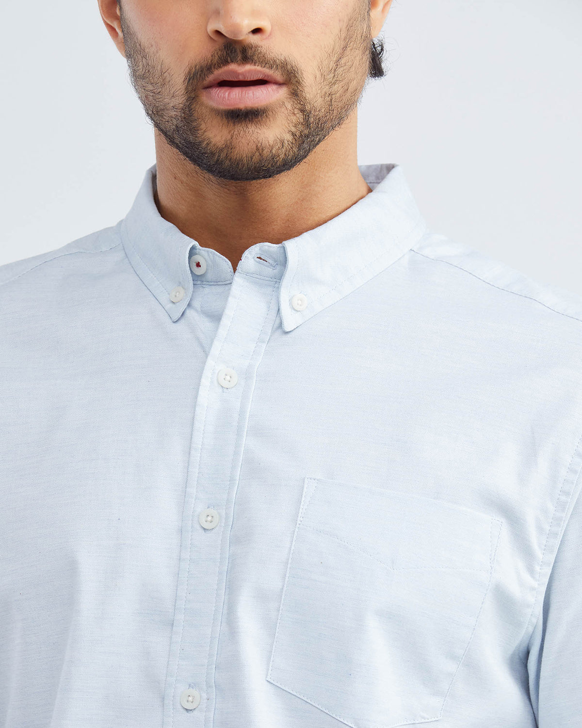 CLASSIC FIT POCKET SHIRT IN PALE BLUE