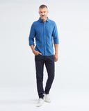 CHEMISE EN LIN COUPE SLIM BLEU