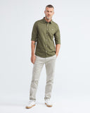 CHEMISE SLIM EN COTON OXFORD VERT