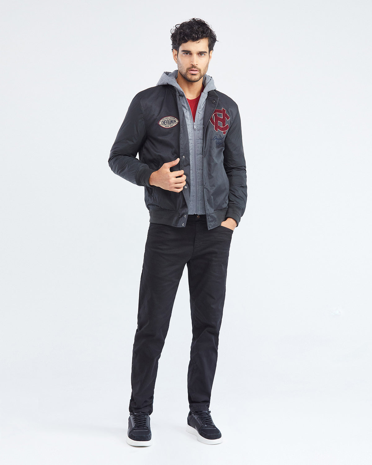 BOMBER 57 JACKET IN BLACK