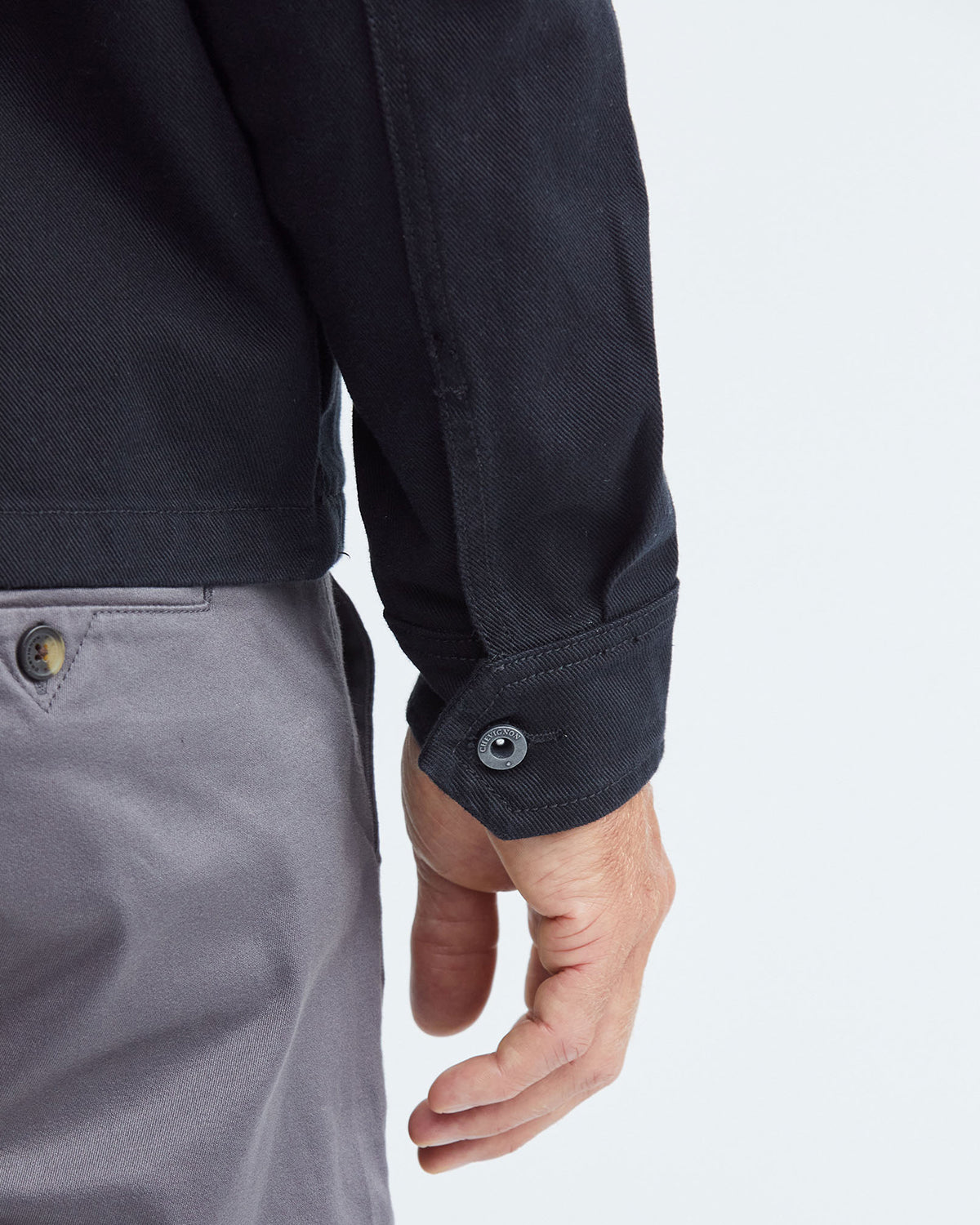CHAQUETA UTILIDAD DE ALGODÓN EN NEGRO
