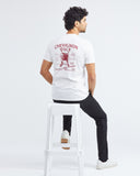 T-SHIRT SLIM GRAPHIQUE EN COTON BLANC