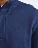 HIGH NECK ZIPPER SWEATER IN NAVY