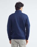 HIGH NECK ZIPPER SWEATER IN NAVY