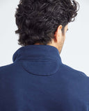 HIGH NECK ZIPPER SWEATER IN NAVY