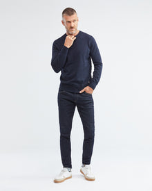 COTTON BASIC SWEATER IN NAVY